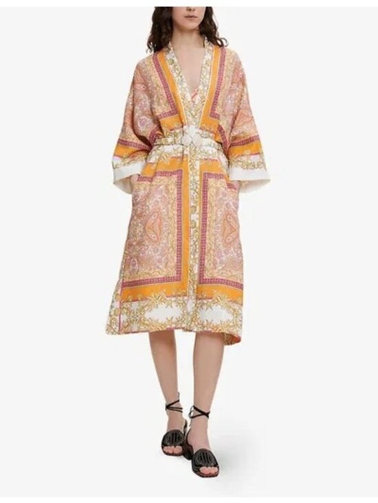 Maje Sweaters - MAJE Voquillage Linen Graphic Kimono EU 38 / US Medium New with Tag